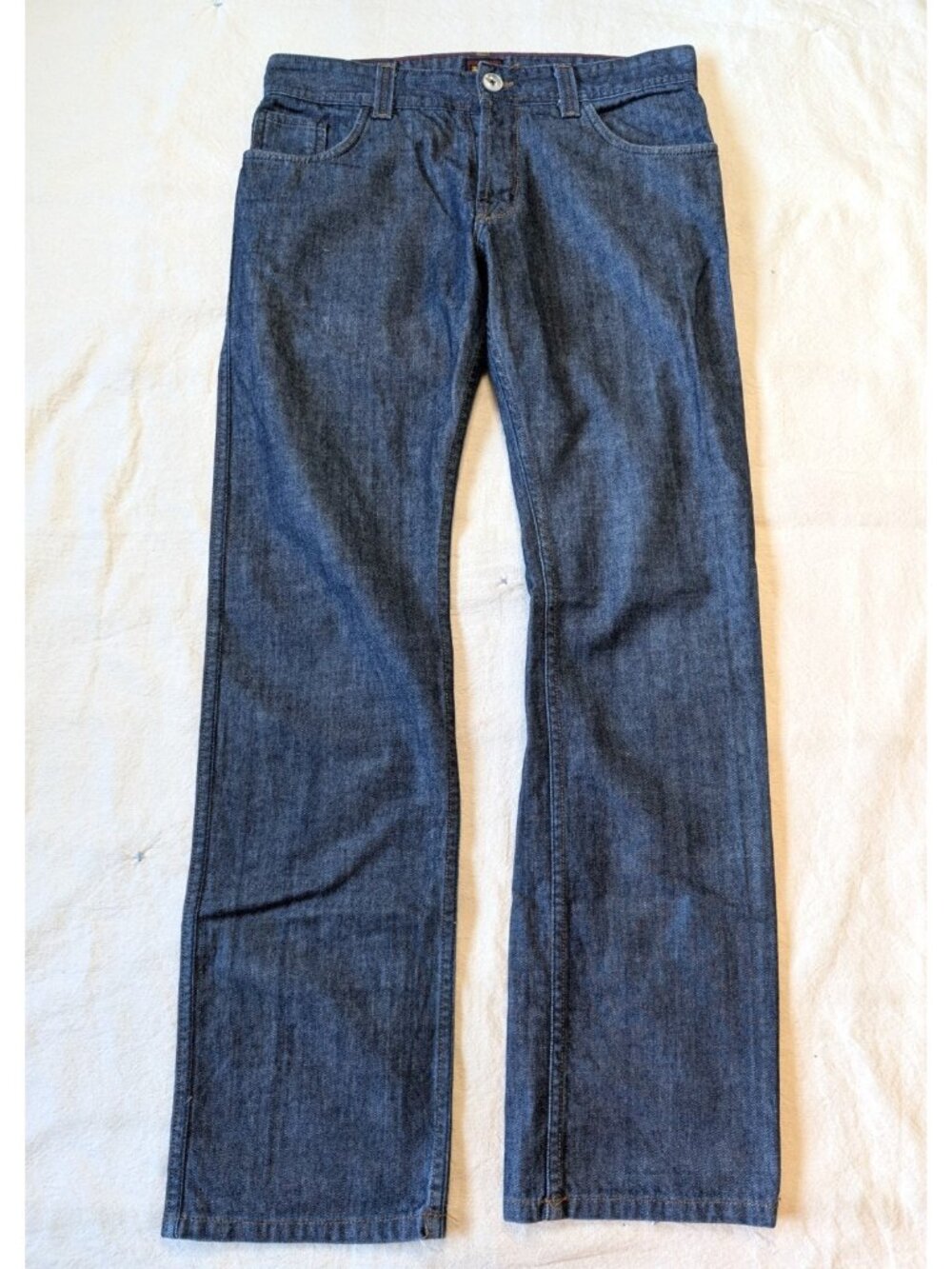 Von Dutch Men's Dark Denim Lower Rise Bootcut Jeans Button Fly USA All Cotton 32